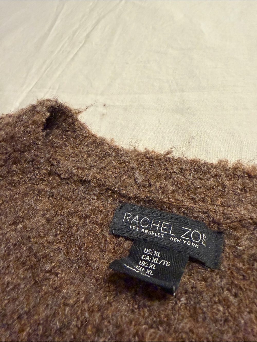 Rachel Zoe Button Front Sweater Vest XL Brown - Picture 6 of 8